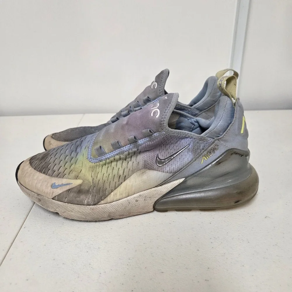 Nike Air Max 270 Blue Yellow Gradient Mens 10 IB7937-468 Running Shoes